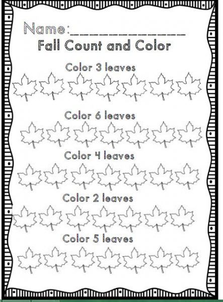 the fall and color worksheet for students to use in their writing workbook