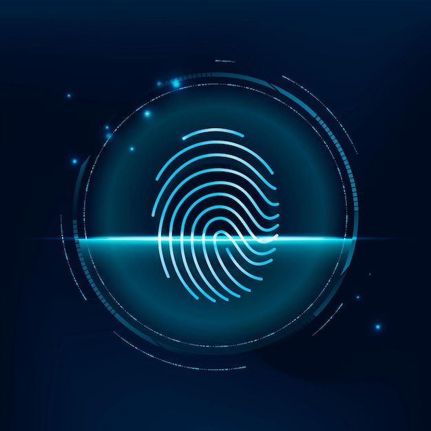 a fingerprint on a dark blue background