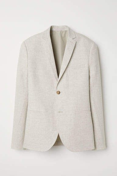 H&M Slim Fit Linen Blazer - White Family Photo Color Pallet, Boys Blazer, Sport Blazer, Casual Blazer Women, Daily Clothes, Dapper Style, Brown Blazer, Blazer Beige, Men Sport