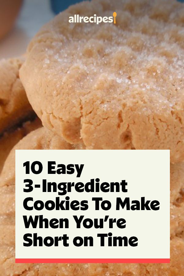 three cookies stacked on top of each other with the words 10 easy 3 - ingredient cookies to make when you're short on time