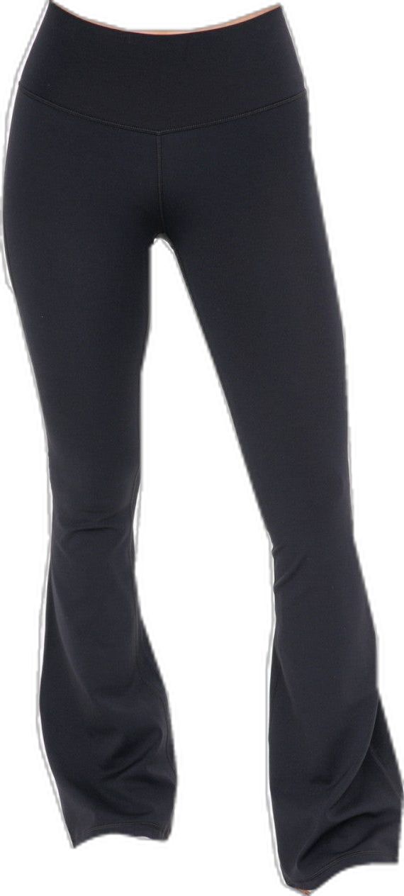 Flared Fleece Leggings - Black-K. Ellis Boutique Black Yoga Pants With 4-way Stretch, Black High Stretch Athleisure Bottoms, Black Go-dry Athleisure Bottoms, Black Nylon Bottoms For Yoga, Black Nylon Yoga Bottoms, Black High Stretch Athleisure Pants, Sporty Stretch Black Bottoms, Black Micro-elastic Moisture-wicking Bottoms, Black Stretch Sporty Bottoms