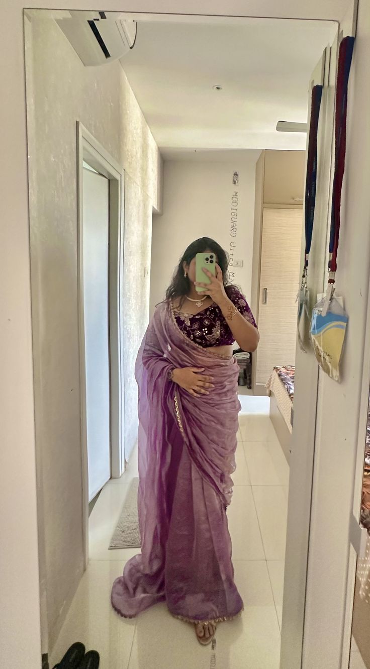 Organza purple sarees Purple Sarees, Purple Saree, Saree, Purple