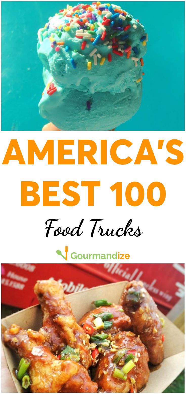 an ice cream sundae with sprinkles and the title america's best 100 food trucks