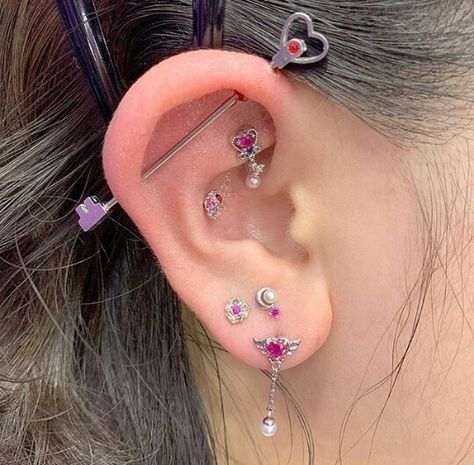 a woman with ear piercings on her ears