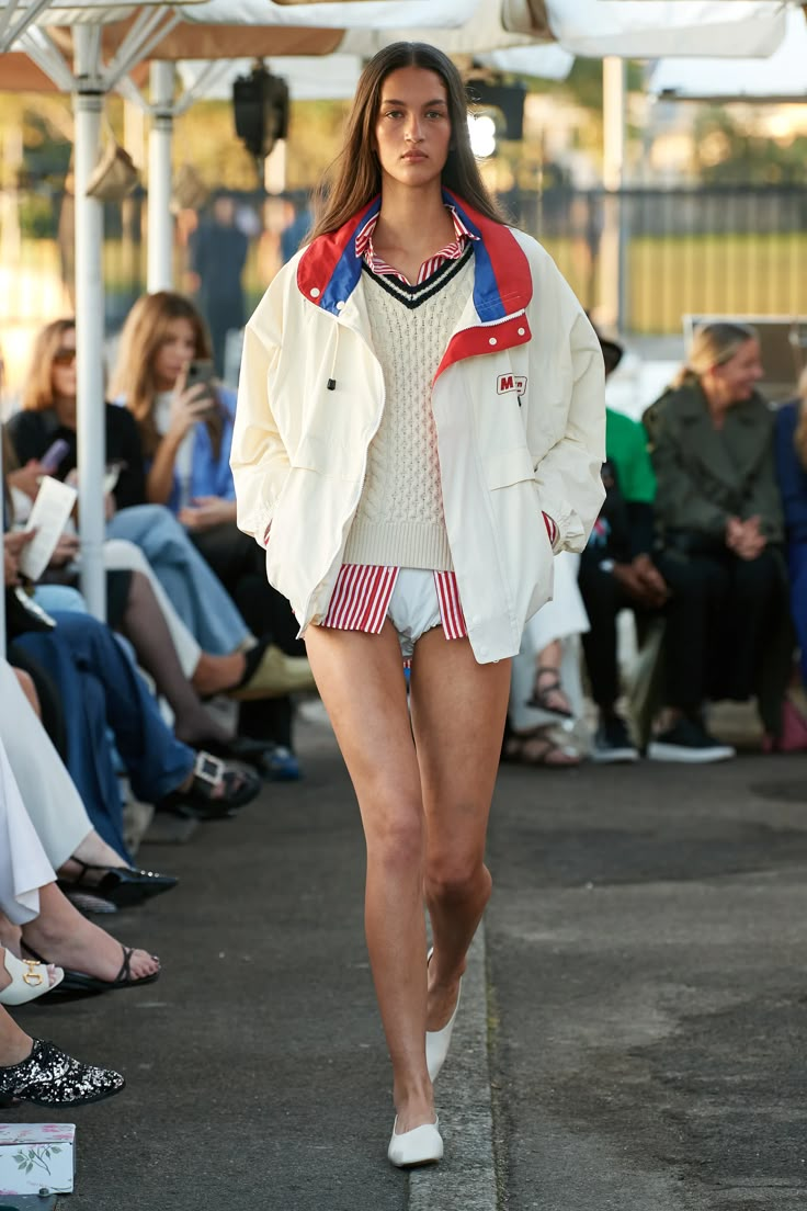 Maggie Marilyn, Resort 2024 Collection, Royal Australian Navy, Red Striped Shirt, Resort 2024, Singlet Tops, Runway Looks, 2024 Fashion, Floral Chiffon