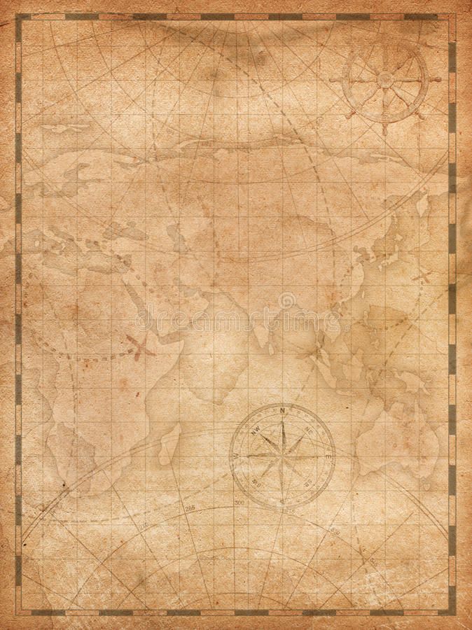 an old world map with compasss and lines on parchment paper stock photo - 13879