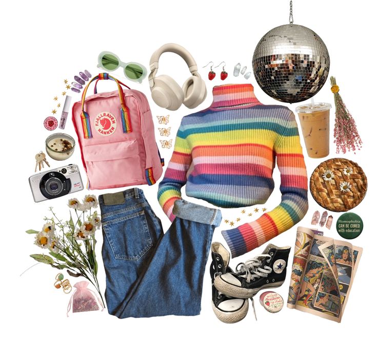 🌈 Outfit | ShopLook Rainbow Academia Outfits, Rainbow Academia, Shifting Outfits, Rainbow Nature, Spring Rainbow, Academia Outfits, Rainbow Aesthetic, Pride Outfit, Business Style