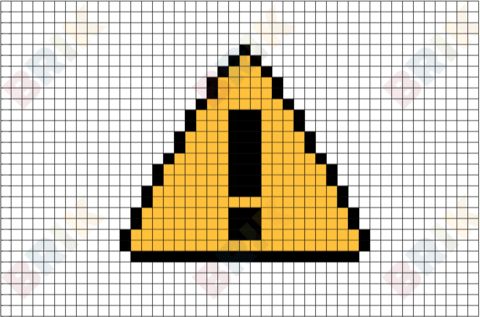 a yellow triangle with the letter i in it