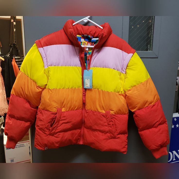 Lego Puffer Jacket, Brand New With Tags. Size Is X-Small. This Could Be For Men Or Women. The Sleeves Unzip So You Can Wear It As A Vest. Super Cute! Puffer Jacket Women, Vest Coat, Yellow Fashion, Woman Colour, Orange Yellow, Puffer Jacket, Color Orange, Red Yellow, Vest Jacket