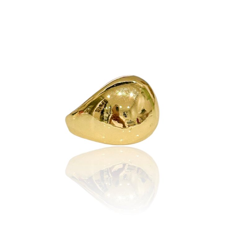 Material: 18k gold plated Size: 8 Tarnish-resistant Gold-plated Open Dome Ring, Tarnish-resistant Gold Plated Open Dome Ring, Tarnish Resistant Gold Plated Dome Ring As Gift, Gold Plated Tarnish Resistant Dome Ring As Gift, Gold-plated Signet Ring For Gift, Gold Rings With Shiny Finish For Gift, Classic Gold-plated Dome Ring, Classic Gold Plated Dome Ring, Gold-plated Open Signet Ring