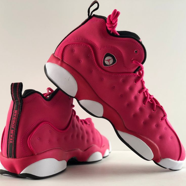 Jordan Jumpman Team Ii Gs Rush Pink/Black Condition: New With 1/2 Box. Box Top Is Missing Color - Rush Pink/Rush Pink-Black-Rose Intense Material - Fully Leather Size: Youth 9 A Throwback Jordan Team Shoe Based On The Aj 13, Originally Built For The Court. But This Version Is Perfect For Off-Court Wear Too. Pricing Won’t Be Discussed In Comments, Please Use Offer Button If Interested. No Trades. Pink High-top Sneakers For Training, Pink High-top Basketball Shoes For Streetwear, Pink Synthetic Basketball Shoes For Sports, Pink Synthetic Basketball Shoes, Pink Non-slip Sneakers For Training, Casual Pink Jordan Shoes For Streetwear, Sporty Pink Fade-resistant Sneakers, Pink High-top Breathable Basketball Shoes, Pink Mid-top Jordan Shoes For Streetwear