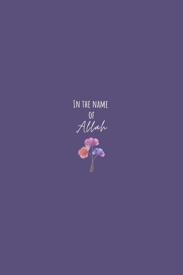 flowers with the words in the name of aloh written on them, against a purple background