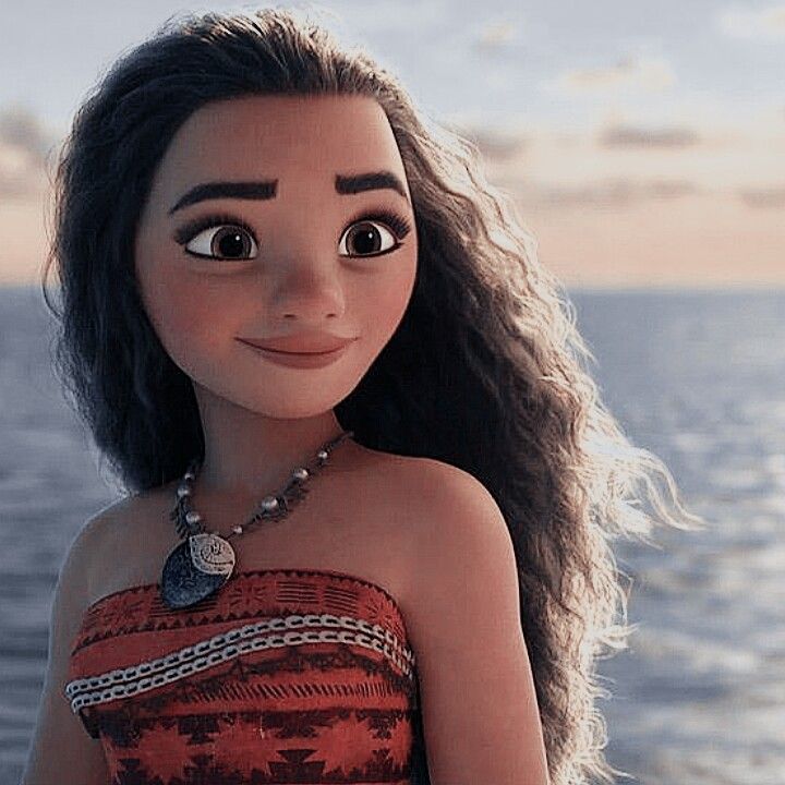 an animated woman with long hair standing in front of the ocean