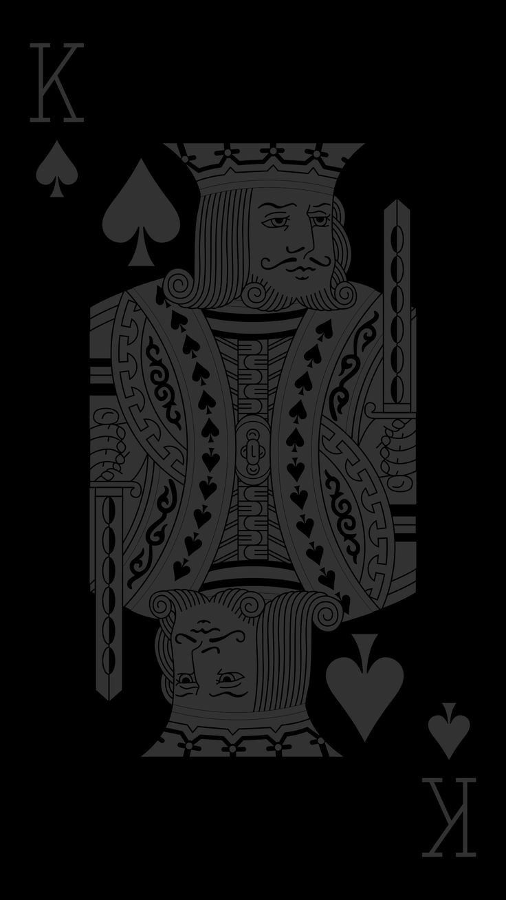 the back side of a playing card with an image of king of spades