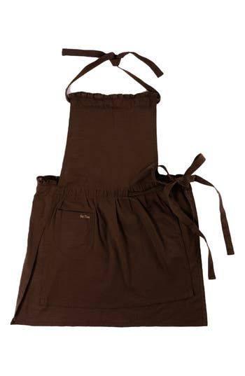 a brown apron with ties on it