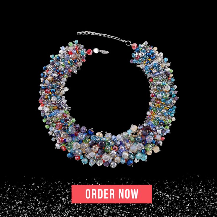 Full Crystals Statement Necklace Girlfriend Style, Crystals Beads, Crystal Statement Necklace, Beaded Statement Necklace, Prom Wedding, Raw Material, Environmental Protection, Best Friend Gifts, Crystal Beads