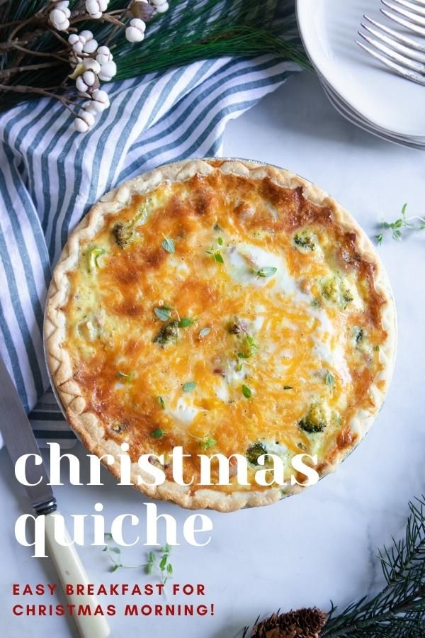 a christmas quiche is sitting on a table