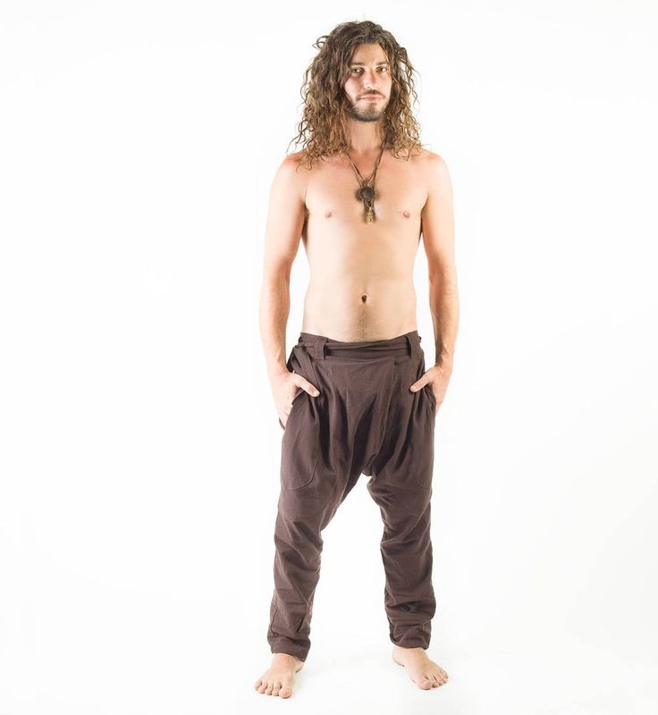 Men's Festival Pants | Unique Festival Pants for Men - AJJAYA Fitted Harem Bottoms For Festival, Fitted Trousers For Festivals, Fitted Trousers For Festival, Fitted Festival Trousers, Festival Fitted Trousers, Fitted Cotton Harem Pants For Festivals, Fitted Brown Bohemian Bottoms, Fitted Bohemian Brown Bottoms, Brown Fitted Bohemian Bottoms