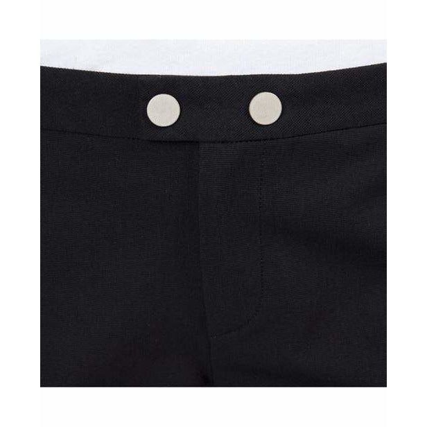 Skinny leg trousers in black from Hussein Chalayan featuring a pocketless silhouette with a double button tab and zip front closureItem ID : 10054057Composition : cotton: 86%, polyester: 4%, elastane: 10%Washing instructions: dry clean only Black Pants With Button Zip Fly For Work, Black Workwear Bottoms With Button Zip Fly, Classic Black Bottoms With Button Zip Fly, Black Button Zip Fly Bottoms For Work, Black Bottoms With Button Zip Fly For Work, Classic Black Pants With Button Closure, Classic Tapered Leg Bottoms With Button Zip Fly, Fitted Black Bottoms With Snap Buttons, Business Casual Bottoms With Buttons And Tapered Leg