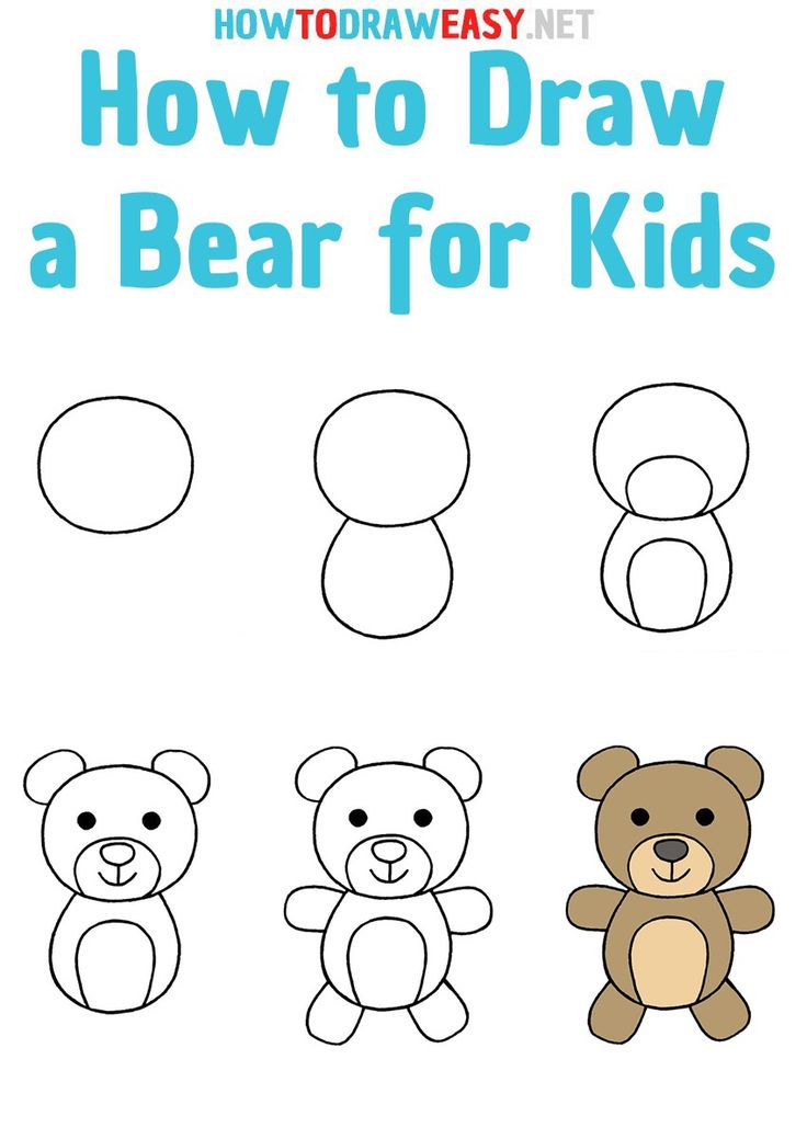 how to draw a bear for kids with easy step - by - step drawing instructions