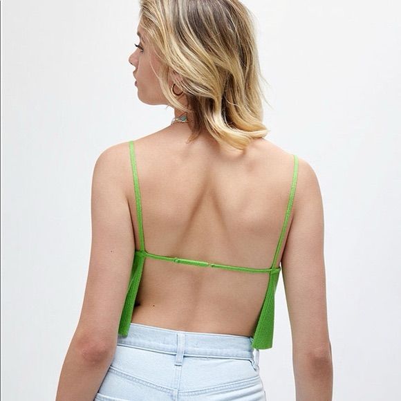 Perfect For Summer! Sexy And Fun. Brand New, Never Worn. Size M. Fully Adjustable Straps. Chic Triangle Top For Club, Green Camisole Crop Top With Built-in Bra, Chic Tank Top For Club In Spring, Chic Spring Tank Top For Club, Chic Spring Club Tank Top, Chic Club Tank Top For Spring, Trendy Green Top For Club, Green Tops With Built-in Bra For Spring, Spring Crop Top With Built-in Bra For Club