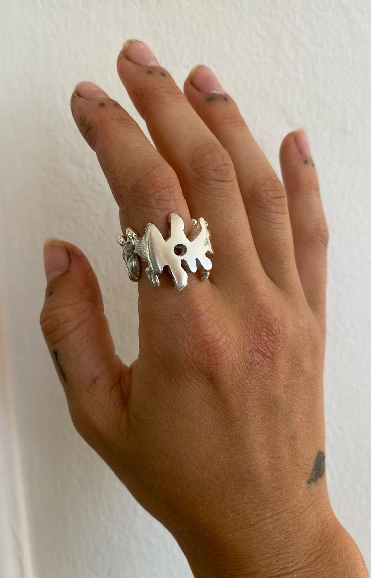 Original design developed through wax casting and carving in San Diego. Pure 925 sterling silver, made to order. Ring is a size 8 but can be upsized per request. Wax Ring Carving Ideas, Wax Carving Ring, Wax Carving Ring Design, Lost Wax Casting Rings Silver, Lost Wax Carved Rings, Wax Carved Ring, Wax Carved Pendant, Wax Ring, Wax Carving