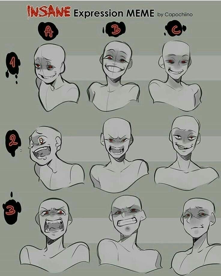 an animation character's face expressions for the anime version of avatar expression meme