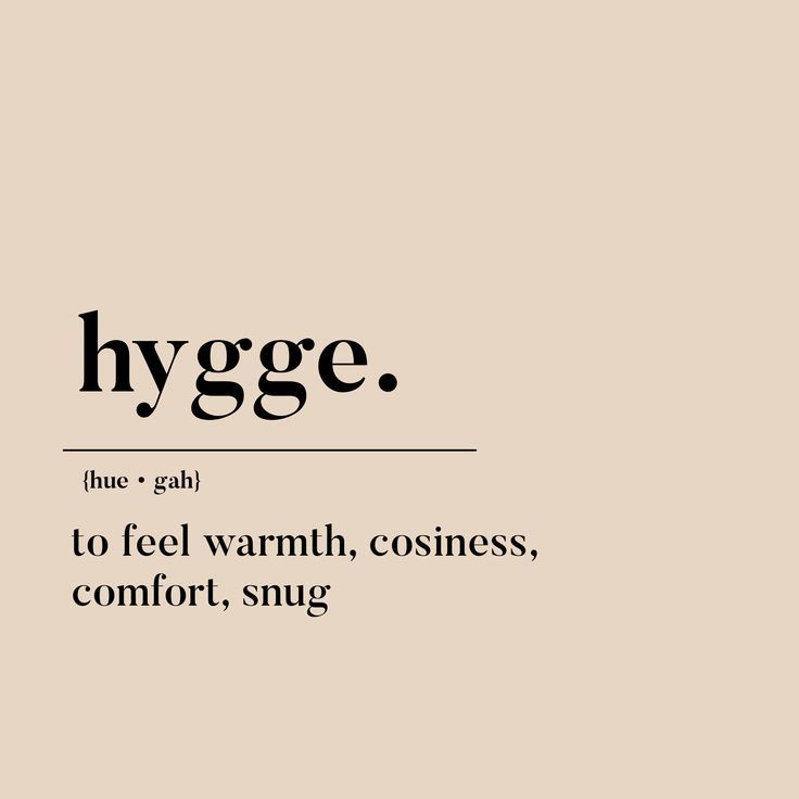 the words hygge are written in black and white on a beige background