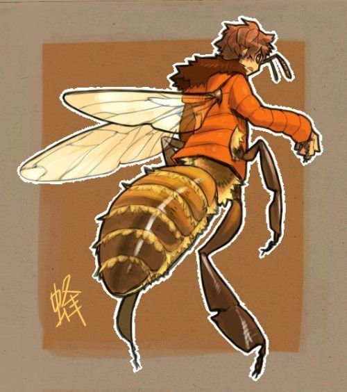 a drawing of a fly insect on a brown background