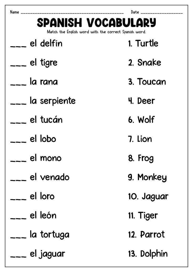 spanish worksheet with words and pictures for children to use in the classroom or at home