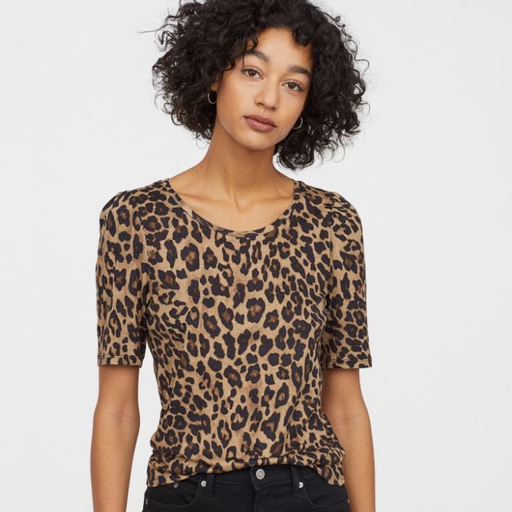 Brand New With Tags H&M Animal Print T-Shirt. Be Chic Without Trying! Pair With Jeans Or Black Shorts Length 24” Bust 20” Laying Flat Round Neck Trendy Short Sleeve Leopard Print T-shirt, Casual Leopard Print Crew Neck T-shirt, Animal Print T Shirts, Summer Short Sleeve T-shirt With Tiger Print, Leopard Print Cotton T-shirt With Short Sleeves, Casual Tiger Print Short Sleeve T-shirt, Black Shorts, Top Tee, Half Sleeves