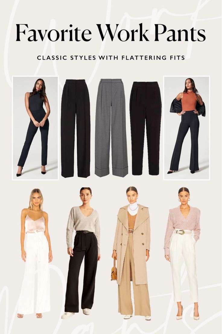 Business casual work pants Best Work Pants For Women, Elegant Full-length Work Pants, Chic Fitted Full-length Work Pants, Classic Flare Dress Pants For Workwear, Work Pants Women Office Wear, Rayon Wide-leg Pants For Work, Long Trousers Outfit, Rayon Wide-leg Workwear Pants, Black Trousers Outfit Work