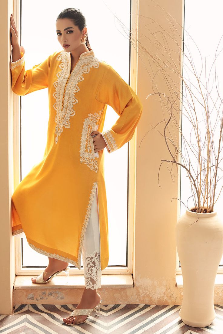 Aisha Imran. Ivy White Palazzo Set With Chikankari Embroidery For Spring, White Designer Kurta For Spring, White Long Sleeve Kurta With Sheer Dupatta, Spring Designer White Kurta, Designer Anarkali White Kaftan, Designer Wear Spring Kurta With Lace Work, Designer Spring Kurta With Lace Work, Designer Lace Work Kurta For Spring, Elegant White Straight Kurta Kaftan