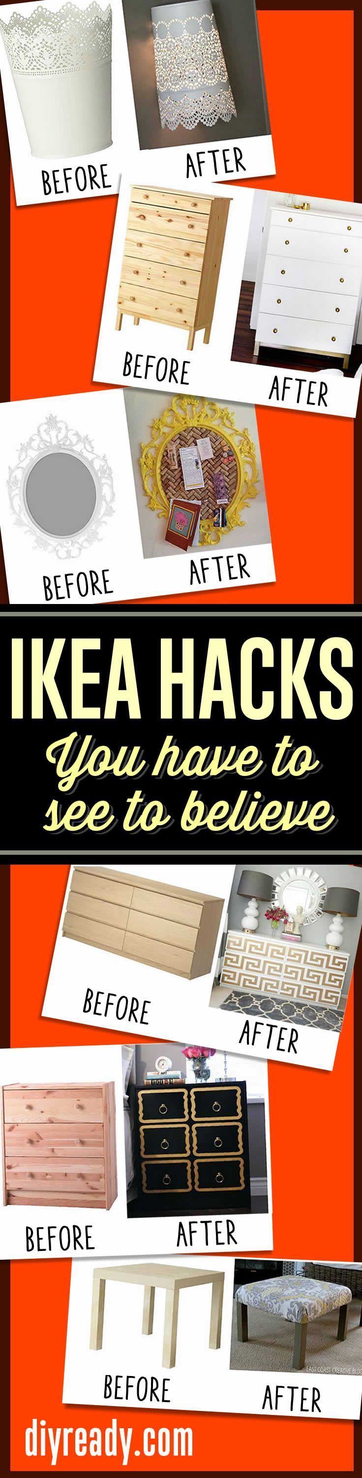 an advertisement for ikea hacks with different types of furniture