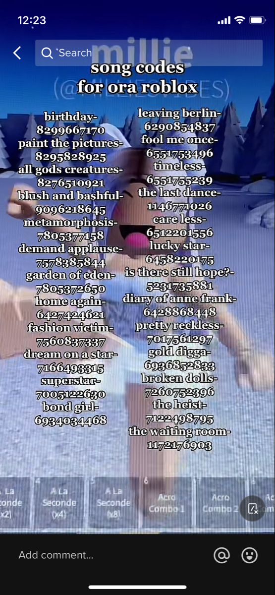 an image of a computer screen with the text song codes for cra roblox