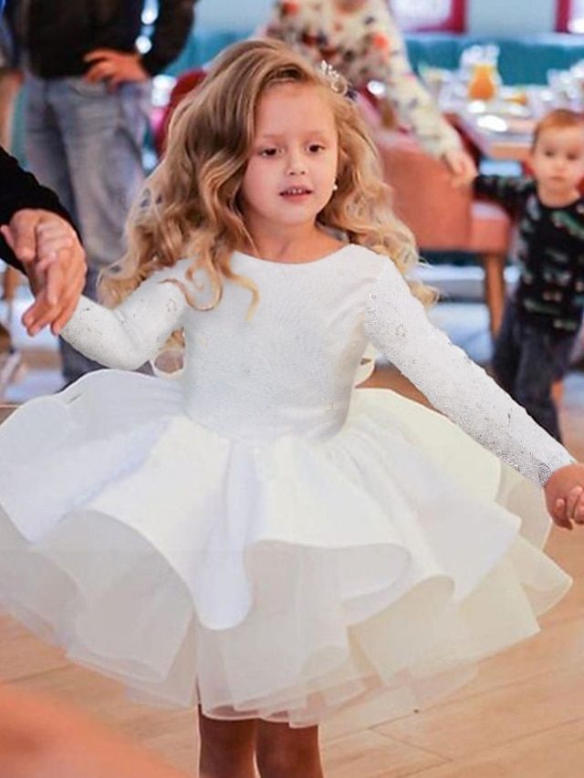 Kids Little Girls' Dress Sequin Wedding Party Birthday Ruffle Mesh Backless Yellow White Satin Organza Long Sleeve Elegant Princess Dresses Spring Summer 3-12 Years / Fall / Winter / Bow 2023 - US $59.99 Toddler Girl Birthday Party, Girls Birthday Party Dress, Toddler Christmas Dress, Girls Ball Gown, Cheap Flower Girl Dresses, Long Sequin Dress, Girls Dresses Online, Long Sleeve Sequin Dress, First Communion Dress