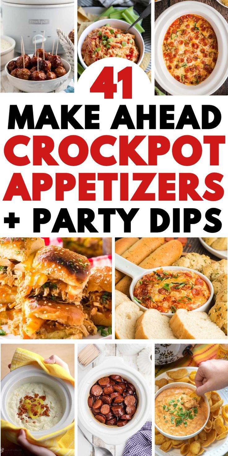 Super easy crockpot appetizers, dips and slow cooker snacks you can make ahead for your next potluck, holiday party, or game day. Party Food Appetizers Crockpot, Easy Crockpot Party Food, Crockpot Party Appetizers, Crockpot Dips For Parties Easy, Appetizers For Football Party, Crowd Party Food, Crockpot Appetizers For Party, Super Bowl Meatballs, Crockpot Dips For Parties