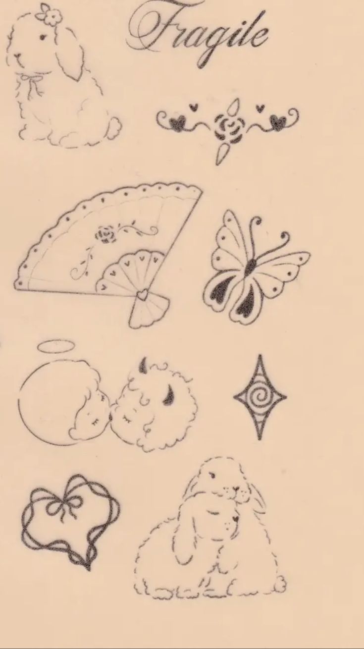 the drawing shows different types of things on paper