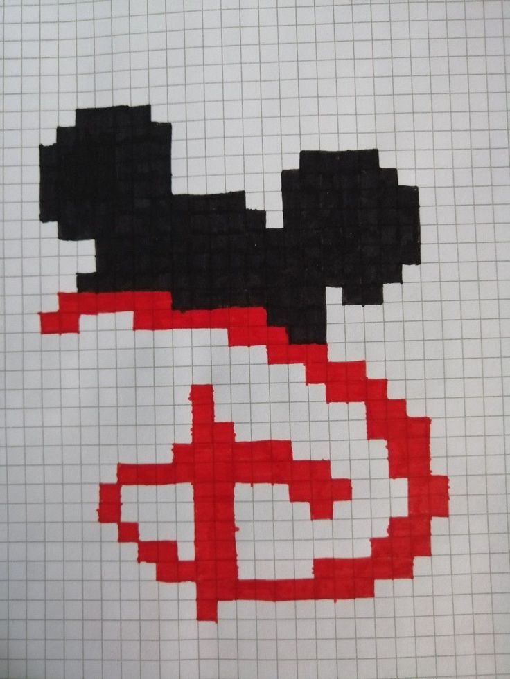 a cross - stitch pattern with the letter d in red and black, on a white background