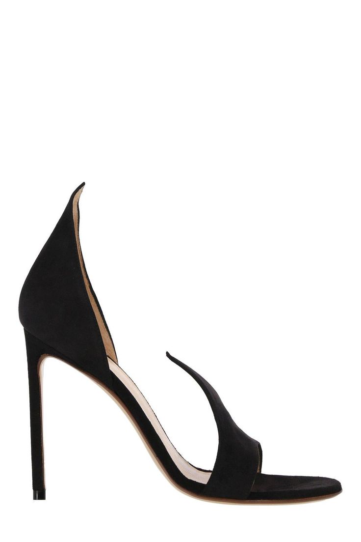 Stiletto Heeled Sandals from Francesco Russo Italian Shoes, Black Sandals Heels, Gorgeous Bags, Sneaker Wedge, Heeled Sandals, Manolo Blahnik, Pump Shoes, High Heel Shoes, Suede Leather