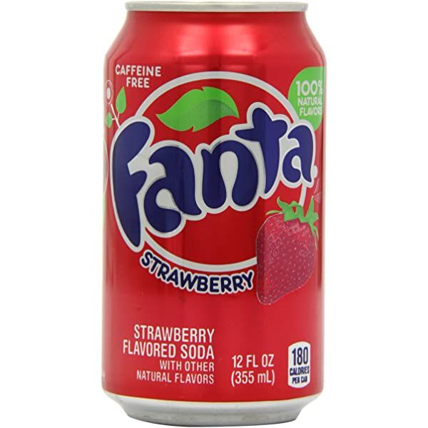 a can of fanta strawberry flavored soda