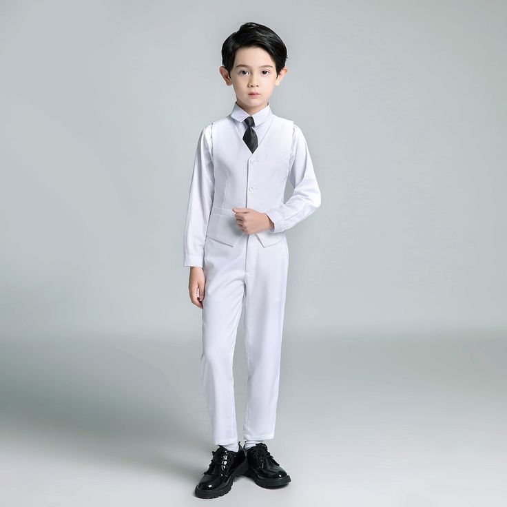 Description 1. Material: Suits: 80% Polyester , 20% Rayon, Shirts: 35% cotton, 65% polyester fabric. Package includes:Jacket + Pants + Vest+ Shirt + Tie, 5-Piece Suit. 2. Color: Picture color or custom color, please contact us if you need.3. Size: Please choose right size before order it. Please note:All dimensions are measured manually with a deviation of 1 to 3cm.Please be aware that colors might look slightly different in person due to camera quality and monitor settings. Some tie and button White Business Suits With Pockets, Casual Tailored Sets With Pockets, White Workwear Sets With Pockets, White Suit With Pockets And Suit Collar, White Long Sleeve Suit With Pockets, White Cotton Blazer With Suit Collar, Tailored White Sets For Spring, White Tailored Sets For Spring, Business Sets With Pockets For Spring