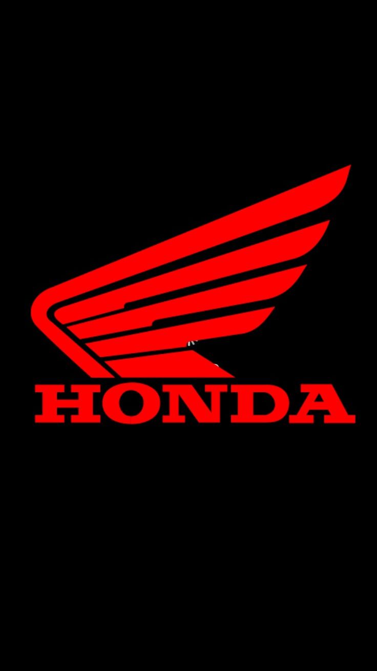 the honda logo is red and black with an orange wing on it's side