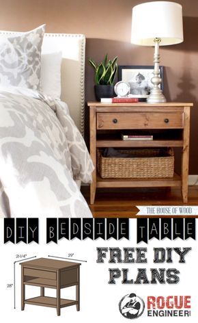 an image of a nightstand table with free diy plans