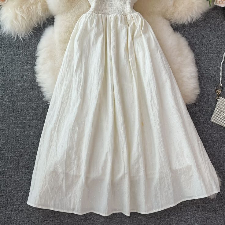 Sweet A line short dress fashion dress Material: blended Color: white Size(cm): S, M, L S length 108 bust 100 waist 56-94 M length 109 bust 104 waist 60-98 L length 110 bust 108 waist 64-102 A Line Short Dress, Short Dress Styles, A Line Shorts, Dress Material, Dress Fashion, Dress Materials, Short Dress, Tulle Skirt, Short Dresses