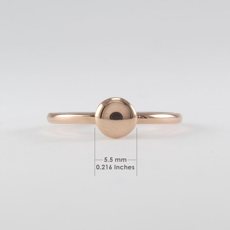 14K Gold Circle Ring, 14K Solid Gold Simple Ring, 14K Solid Gold Geometric Ring, 14K gold Dot Ring, 14K Gold Minimalistic Ring Please note that this ring is made to order. S P E C S ♦ All of our jewelry is handmade in our studio in Seoul, Korea. ♦ 14K Gold (available in white, yellow, or rose) ♦ Band measures 1.5 mm Width x 1.3 mm Depth ♦ The head measures 5.5mm in Diameter ♦ The head is hollow constructed ♦ Listing is for 1 Ring DESCRIPTION Simple and Minimal Circle ring! Mix with your favorite Gold Dome Ring With Bezel Setting In 14k Gold, Minimalist Domed Rings As Gift, Minimalist Domed Rings For Gifts, Minimalist 14k Rose Gold Round Jewelry, 14k Rose Gold Round Band Ring, 14k Rose Gold Ring With Round Band, Gold Stackable Rings In 14k Rose Gold, Minimalist Round Signet Ring With Tension Setting, Minimalist Stackable Gold Rings