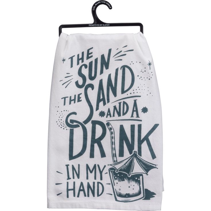 Drink Hand Dish Towel SolagoHome Funny Kitchen Towels, Silence Is Golden, Flour Sack Kitchen Towels, Funny Kitchen, Primitives By Kathy, Kitchen Dish Towel, White Towels, Kitchen Dishes, Letter I