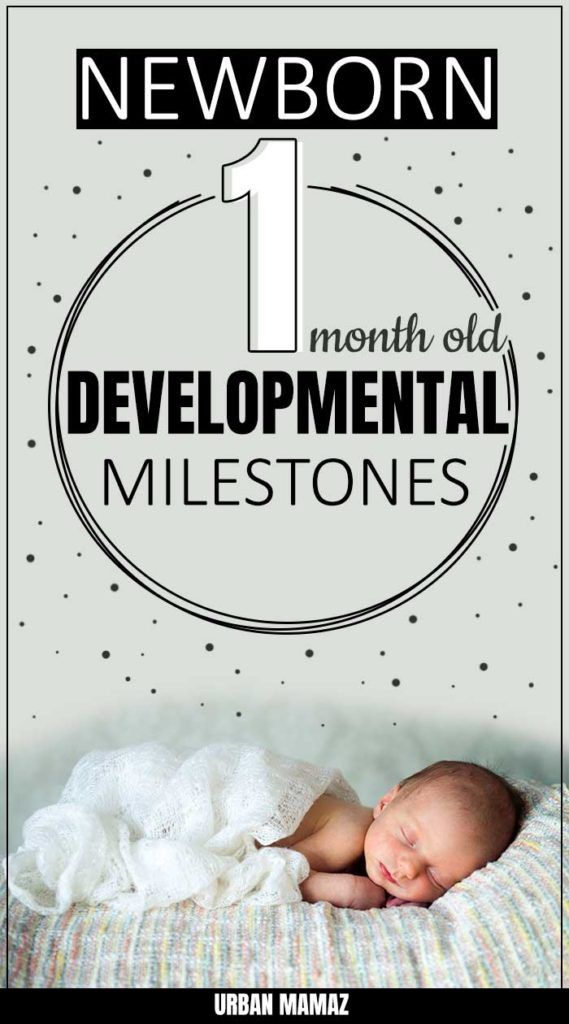 a baby sleeping on top of a blanket next to the words newborn 1 month old developmental milestone