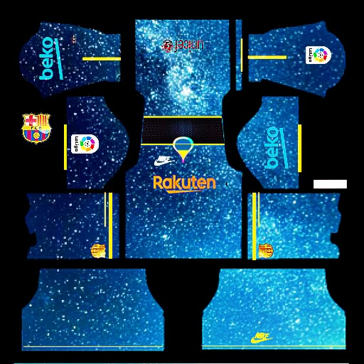 the new kit for barcelona's soccer team is shown in blue and yellow with stars on