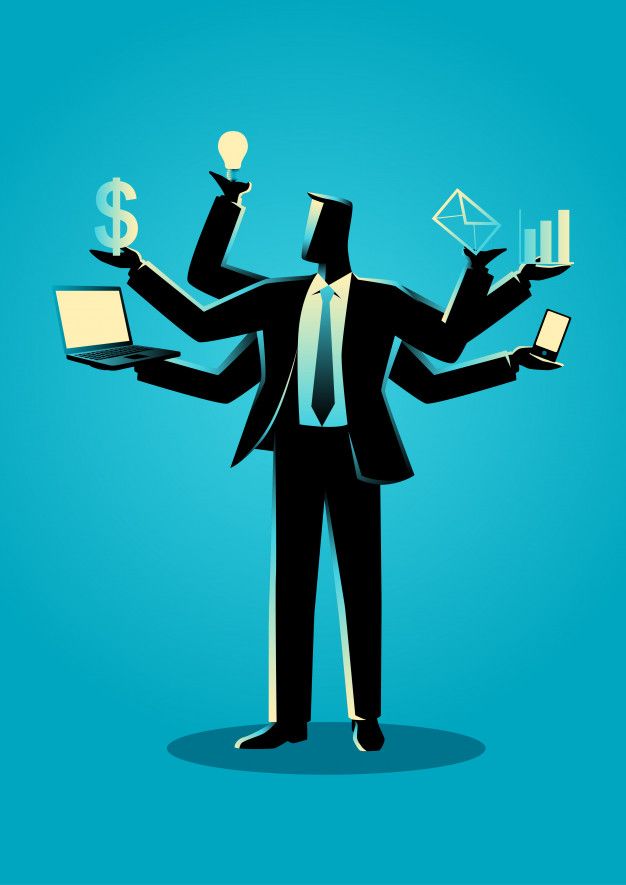 a man in a business suit holding laptops and money signs with both hands on his shoulders